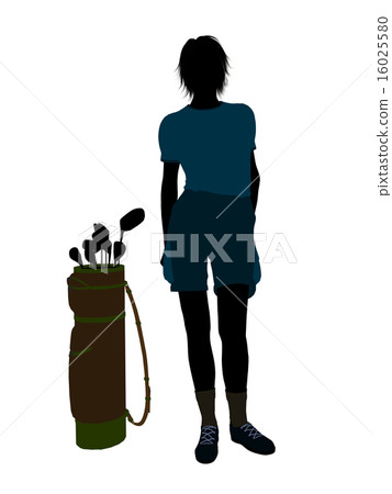 Female Golf Player Illustration Silhouette Female Golf Player Illustration Silhouette 16025580