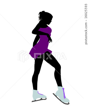 Female Ice Skater Art Illustration Silhouette 16025593
