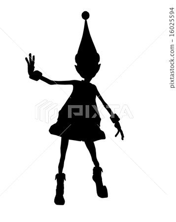 Christmas Elf Silhouette Illustration 16025594