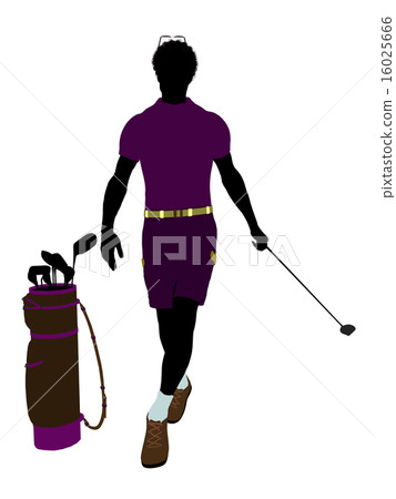 African American Male Golf Player Illustration Silhouette African American Male Golf Player Illustration Silhouette 16025666