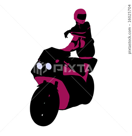 Female Sports Biker Illustration Silhouette Female Sports Biker Illustration Silhouette 16025704