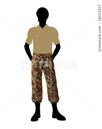 African American Soldier Illustration Silhouette 16025857