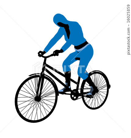 Female Bicycle Rider Illustration Silhouette 16025859