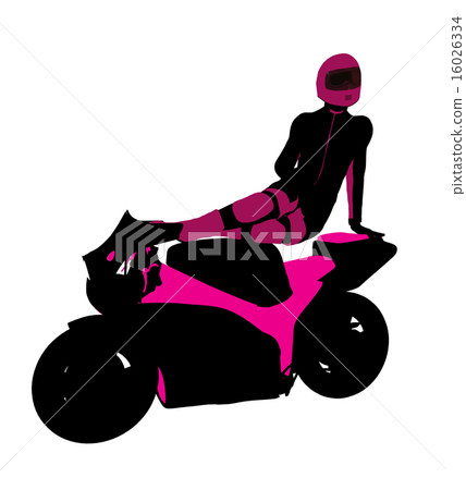 Female Sports Biker Illustration Silhouette 16026334