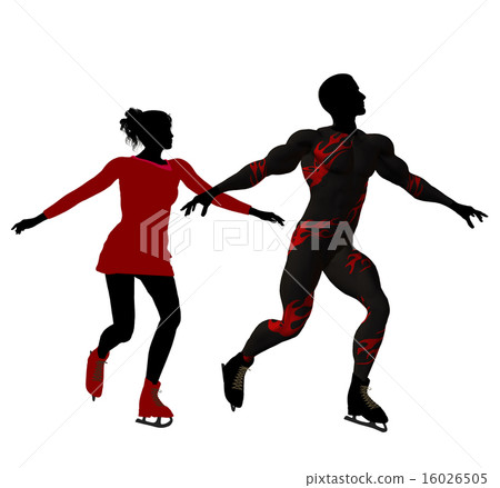 Couple Ice Skating Silhouette 16026505