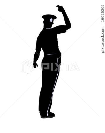 Male Police Officer Illustration Silhouette 16026802