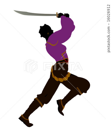 African American Female Pirate Silhouette 16026912