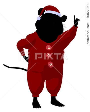 Christmas Mouse Illustration Silhouette Christmas Mouse Illustration Silhouette 16027058