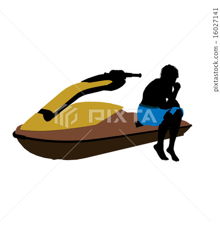 Male Jetskier Art Illustration Silhouette Male Jetskier Art Illustration Silhouette 16027141