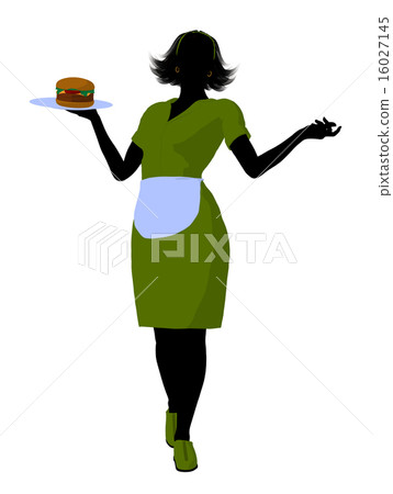Waitress Illustration Silhouette Waitress Illustration Silhouette 16027145