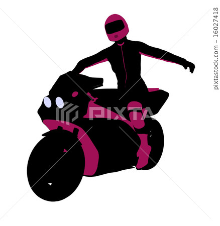 Female Sports Biker Illustration Silhouette Female Sports Biker Illustration Silhouette 16027418