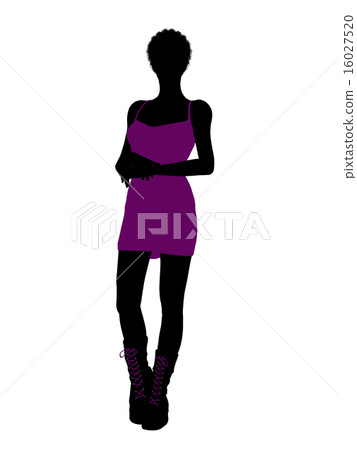 African American Punk Girl Illustration Silhouette 16027520