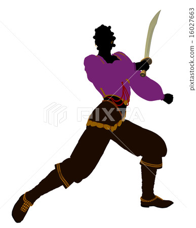 African American Female Pirate Silhouette 16027663