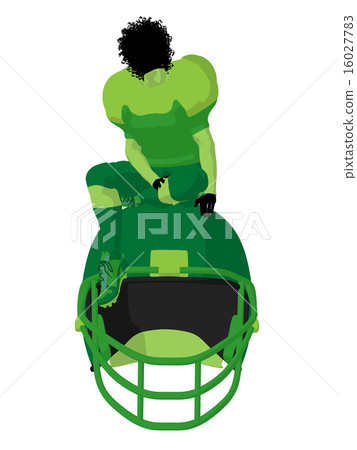 African American Female Football Player Illustration Silhouette 16027783