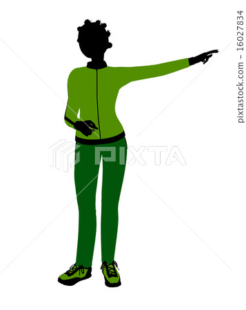 African American Female Jogger Illustration Silhouette African American Female Jogger Illustration Silhouette 16027834