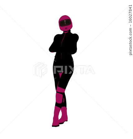Female Sports Biker Illustration Silhouette 16027841