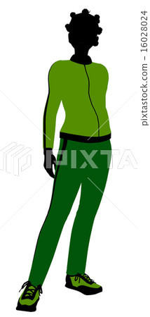 African American Female Jogger Illustration Silhouette African American Female Jogger Illustration Silhouette 16028024