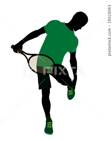 Male Tennis Player Illustration Silhouette Male Tennis Player Illustration Silhouette 16028063