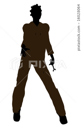 Female African American Mechanic Silhouette Female African American Mechanic Silhouette 16028064
