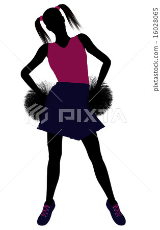 Cheerleader silhouette on a white background Cheerleader silhouette on a white background 16028065