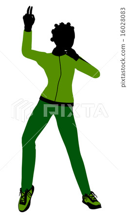 African American Female Jogger Illustration Silhouette 16028083