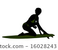 Female Surfer Silhouette Illustration 16028243