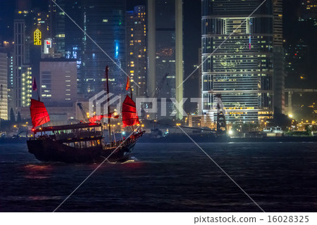 Stock Photo: Hong Kong Junk Ship