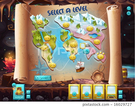 Example of user interface - select the level to play treasure hunt Example of user interface - select the level to play treasure hunt 16029727