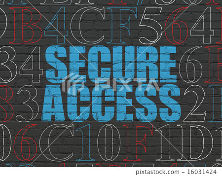 Safety concept: Secure Access on wall background Safety concept: Secure Access on wall background 16031424