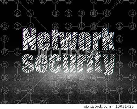 Security concept: Network Security in grunge dark room Security concept: Network Security in grunge dark room 16031426