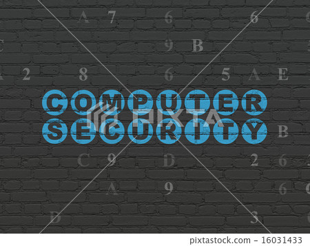 Protection concept: Computer Security on wall background 16031433