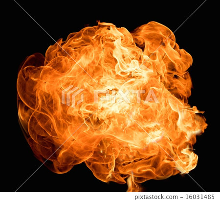 Burning flame on black background Burning flame on black background 16031485
