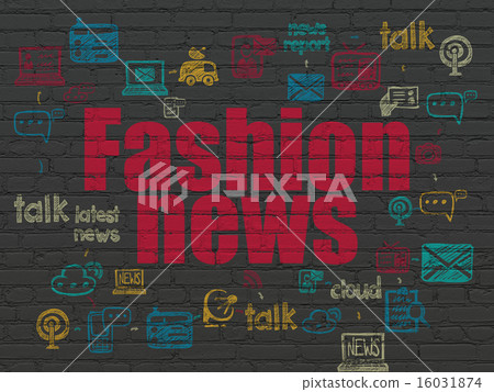 News concept: Fashion News on wall background 16031874