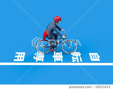 A man running a bicycle lane 16033814