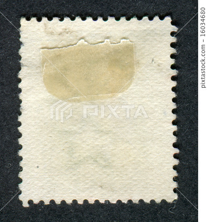 Reverse side of a postage stamp. Reverse side of a postage stamp. 16034680
