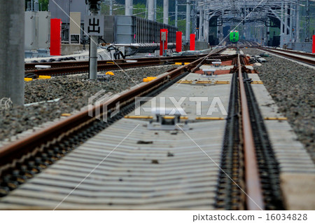 Train passing by Tsugaru Imabari station Train passing by Tsugaru Imabari station 16034828