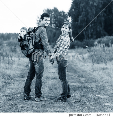 Baby boy in backpack 16035341