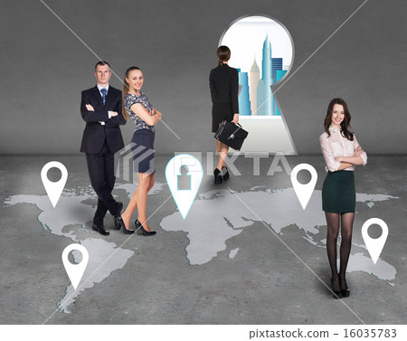 Businesspeople on a map 16035783