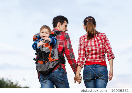 Baby boy in backpack 16036281