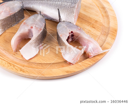 Composition of carp and seabass fresh steaks. Composition of carp and seabass fresh steaks. 16036446