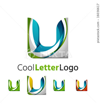 Set of abstract U letter company logos.... - Stock Illustration ...