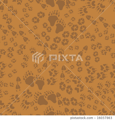 Seamless pattern of animal trails Seamless pattern of animal trails 16037863