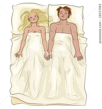 Loving couple lying in bed Loving couple lying in bed 16037865