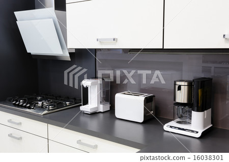 Modern kitchen, clean interior design Modern kitchen, clean interior design 16038301