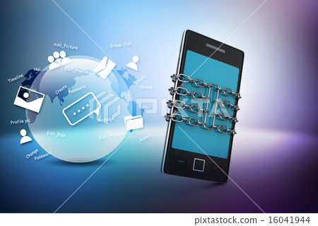 Smart phone with chain, safety concept Smart phone with chain, safety concept 16041944