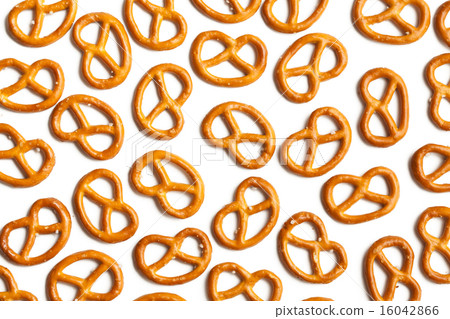 pretzels on white background pretzels on white background 16042866