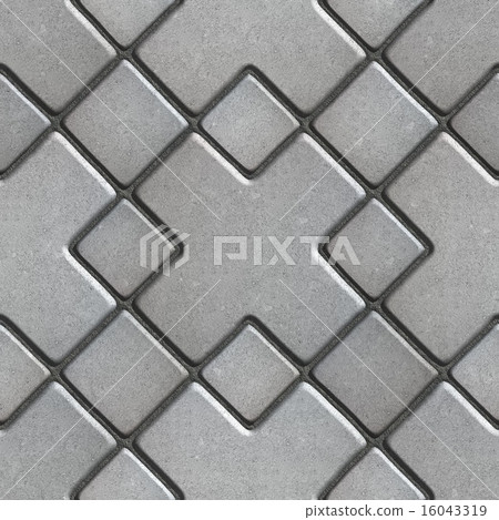 Gray Paving  Slabs as Large Rhombuses with a Cross in the Center. 16043319