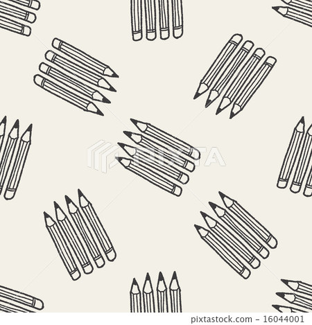 Doodle Pencil seamless pattern background 16044001