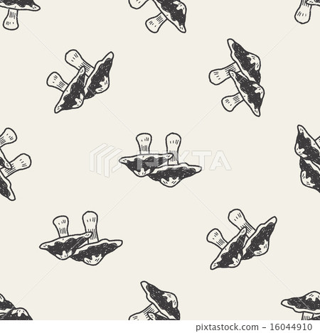 Mushroom doodle seamless pattern background 16044910