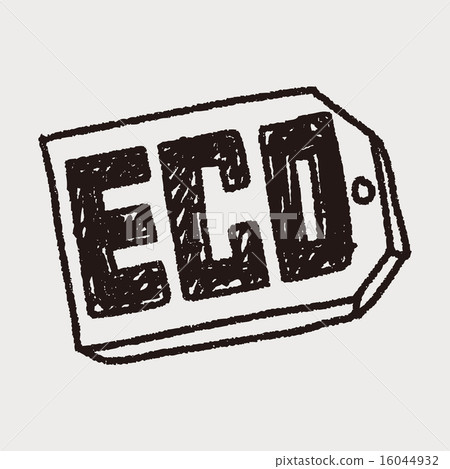 Environmental protection concept; ECO tag; doodle 16044932